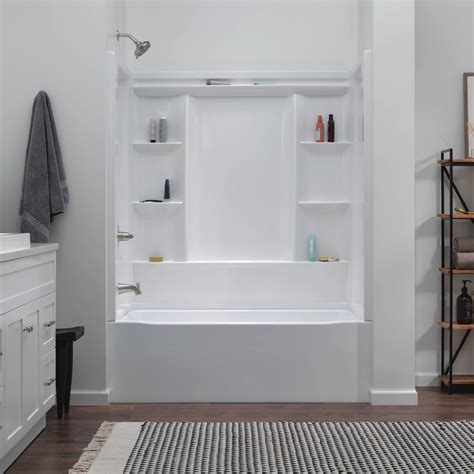 Delta bathtub - The Classic 400 5 ft. Left-Hand Drain Soaking Tub in High Gloss White is designed to fit 5 ft. x 32 in. alcoves. This bathtub offers an attractive design with the strength and durability of acrylic. This bathtub also features a built-in, reinforced bathtub support to enhance installation and performance. 